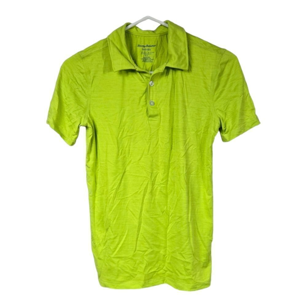 Tommy Bahama Active Boys Jersey Polo Shirt Casual Kids Top L 10/12 Neon Green